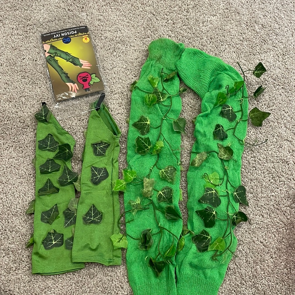 Poison Ivy gloves and toddler knee high socks